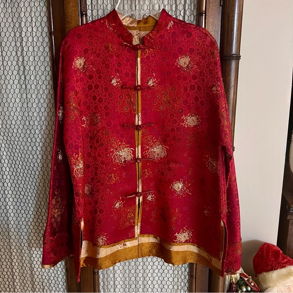 Authentic 100% Silk Reversible Japanese Kimono Top - Picture 1 of 7